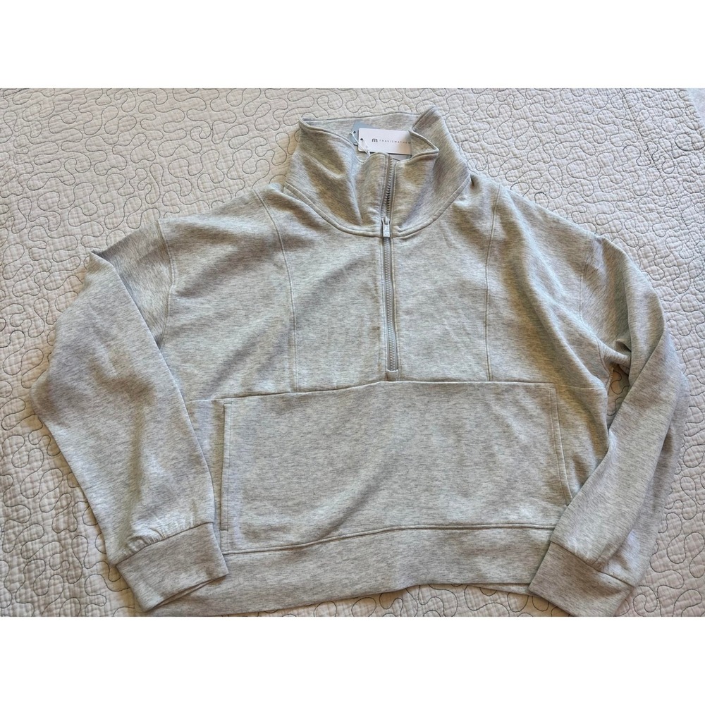 Travis Mathew Womens Skyloft Soft 1/2 Zip Pullover Grey Heather XL